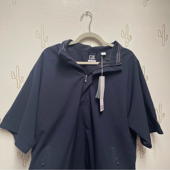 Cutter & Buck Mens Jacket Large Weathertech Short Sleeve Waterproof Half Zip NWT - Picture 2 of 11